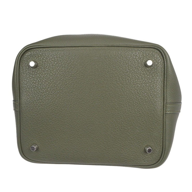 Hermes Picotin Lock MM Handbag Vert Olive Taurillon Morris A IT 007 CN 78268