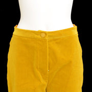 CHANEL 04471 #40 CC Logos Button Long Straight Pants Bottoms Ocher 03843