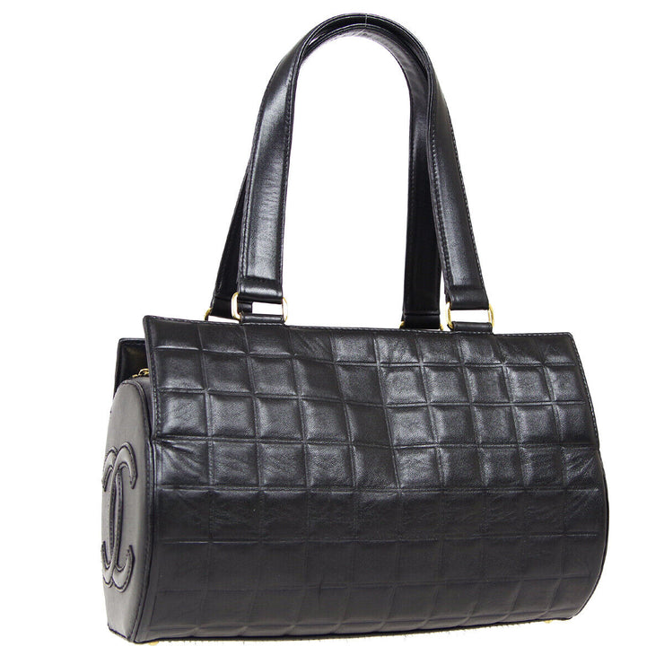 CHANEL Choco Bar CC Logos Handbag 7276265 Purse Black Leather  38685