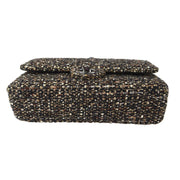 Chanel Classic Double Flap Medium Shoulder Bag Black Brown Tweed 15179062 67908