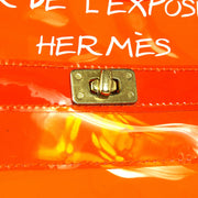HERMES Vinyl Kelly Beach Hand Bag Orange SOUVENIR DE L EXPOSITION 1998 91375