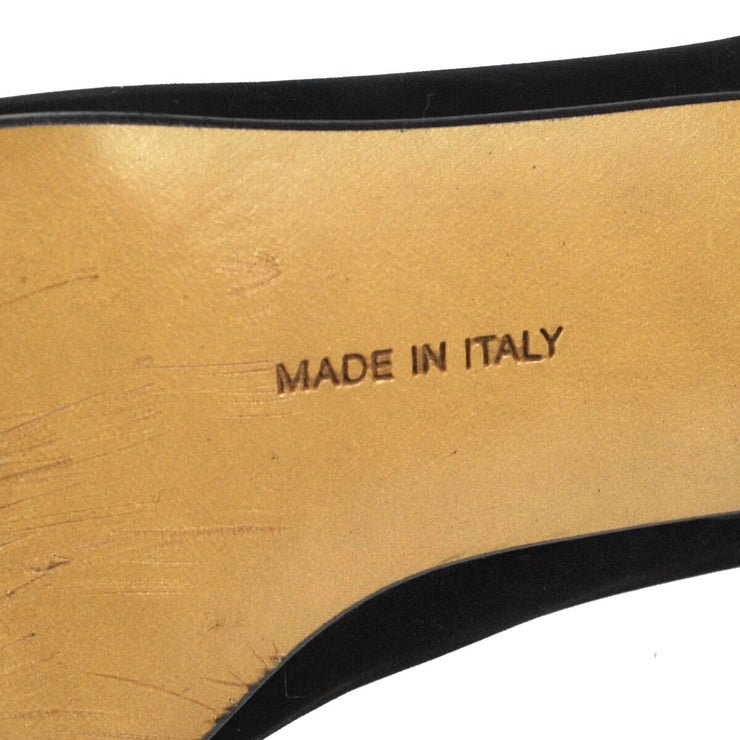 Salvatore Ferragamo Vara Bow Shoes Pumps BK Suede Italy 4C A35802e
