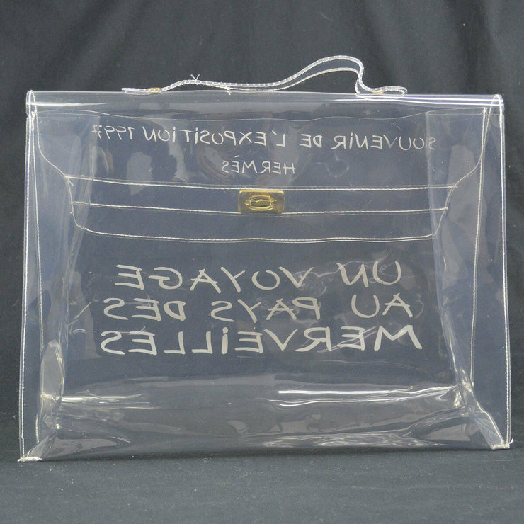 HERMES Vinyl Kelly Beach Hand Bag SOUVENIR DE L'EXPOSITION 1997 NR12962i