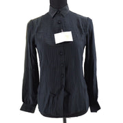 Christian Dior Front Button Long Sleeve Shirt Tops Black #S 00898