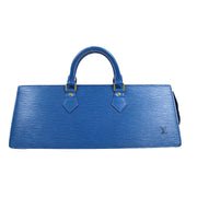 LOUIS VUITTON SAC TRIANGLE HAND BAG BLUE EPI LEATHER M52095 A43998e