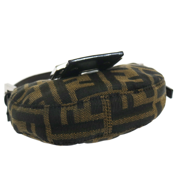 FENDI Zucca Mini Hand Bag Purse Brown Canvas Leather Italy 39866