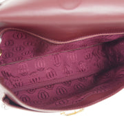 CARTIER Must De Cartier Cross Body Shoulder Bag Bordeaux 41033