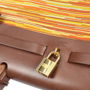Hermes Herbag PM 2 in 1 2way Handbag C??F Orange Vibrato Toile Officier 55786