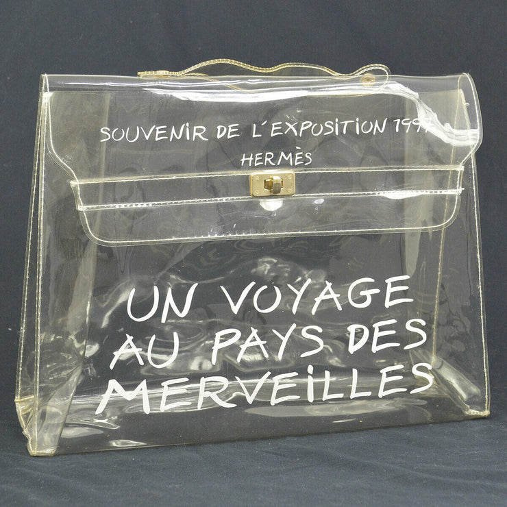 HERMES Vinyl Kelly Beach Hand Bag SOUVENIR DE L'EXPOSITION 1997 A46543h
