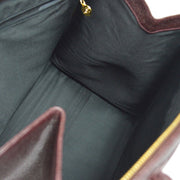 CHANEL CC Logos Shoulder Tote Bag Purse Bordeaux Caviar Skin 5504243 25533