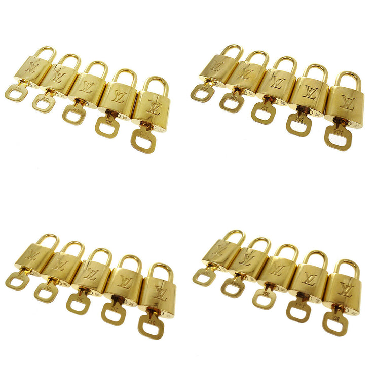 LOUIS VUITTON Padlock & Key Bag Accessories Charm 100 Piece Set Gold 70708