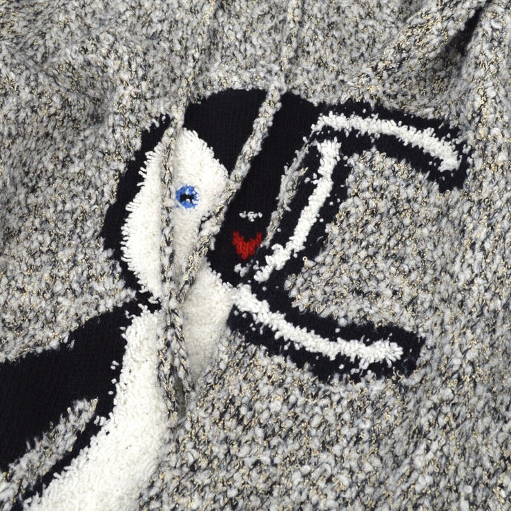 CHANEL 07A #42 CC Penguin Logos Long Sleeve One Piece Dress Gray A43803i