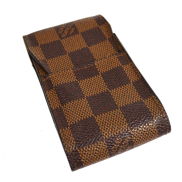 LOUIS VUITTON ETUI CIGARETTE CASE PURSE DAMIER EBENE N63024 CT1005 45069