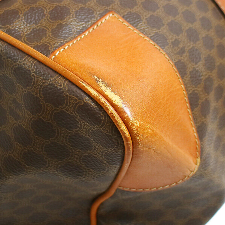 CELINE Macadam Travel Hand Boston Bag Brown PVC Leather 10061