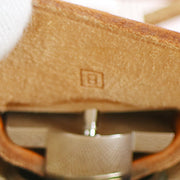 HERMES HERBAG MM 2 in 1 2way Hand Bag Brown Beige Toile H Leather 73159