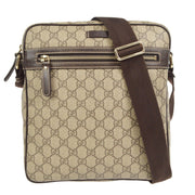 Gucci GG Pattern Crossbody Shoulder Bag Brown PVC 201448 204990 88900