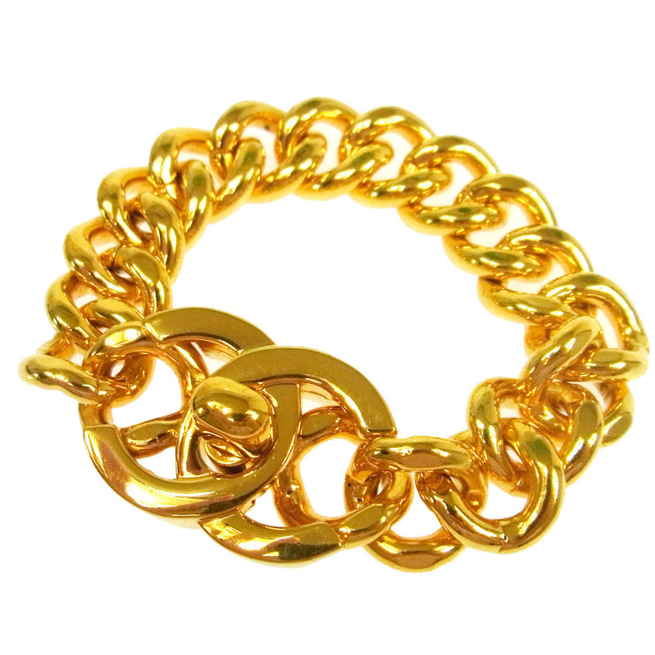 CHANEL  CC Turnlock Motif Gold Chain Bracelet Bangle 96P AK35532h