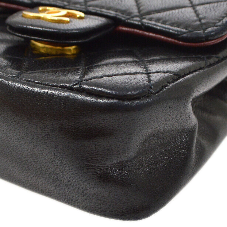 CHANEL Quilted Flap Micro Bum Belt Bag Purse Black Lambskin Leather 72582