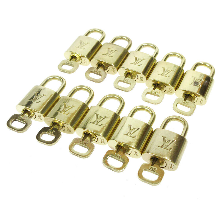 Authentic Louis Vuitton Gold Brass Lock and Key Set 312 