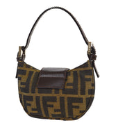 FENDI Zucca Mini Hand Bag  2305 26673.099 Purse Brown Canvas Leather Italy 00465