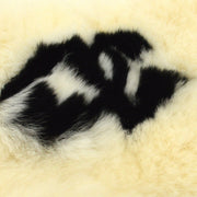 CHANEL CC Logo Bangle Wristband White Lapin Fur Accessories B31692j