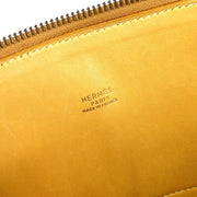 HERMES BOLIDE 35 Hand Bag 2way Gold Blue Denim Vache Leather 82969