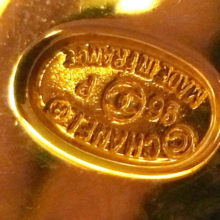 CHANEL Vintage CC Logos Turnlock Brooch Pin Corsage Gold-Tone AK31325h