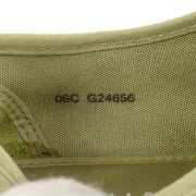 CHANEL CC Logos Bi-color Sneakers Shoes Light Green Suede 06C #35 01095