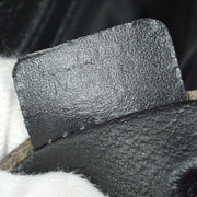 CELINE Macadam Pattern Hand Bag Purse Black PVC Leather 43887