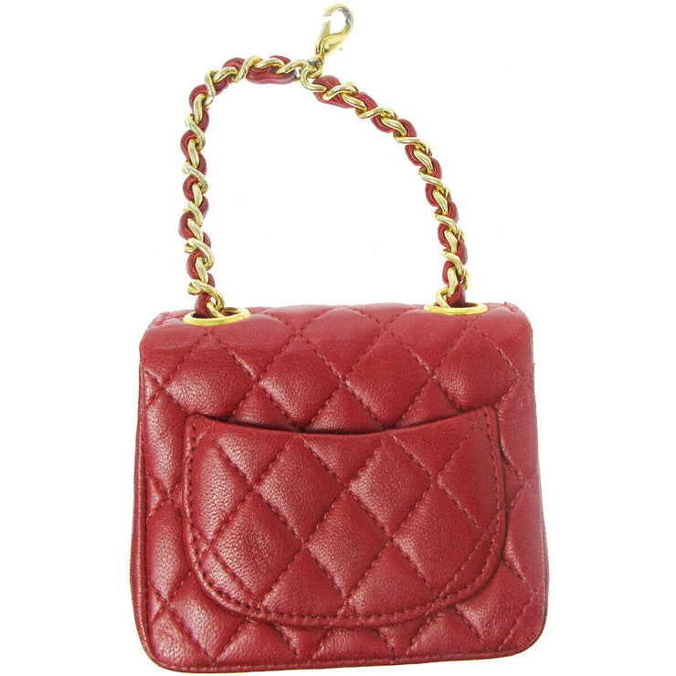 CHANEL CC Quilted Multi Pouch Bag Chain Belt Accessories Red Leather GS01632e
