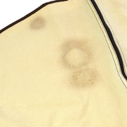 HERMES Logos Garment Cover Ivory Brown Vintage T04794