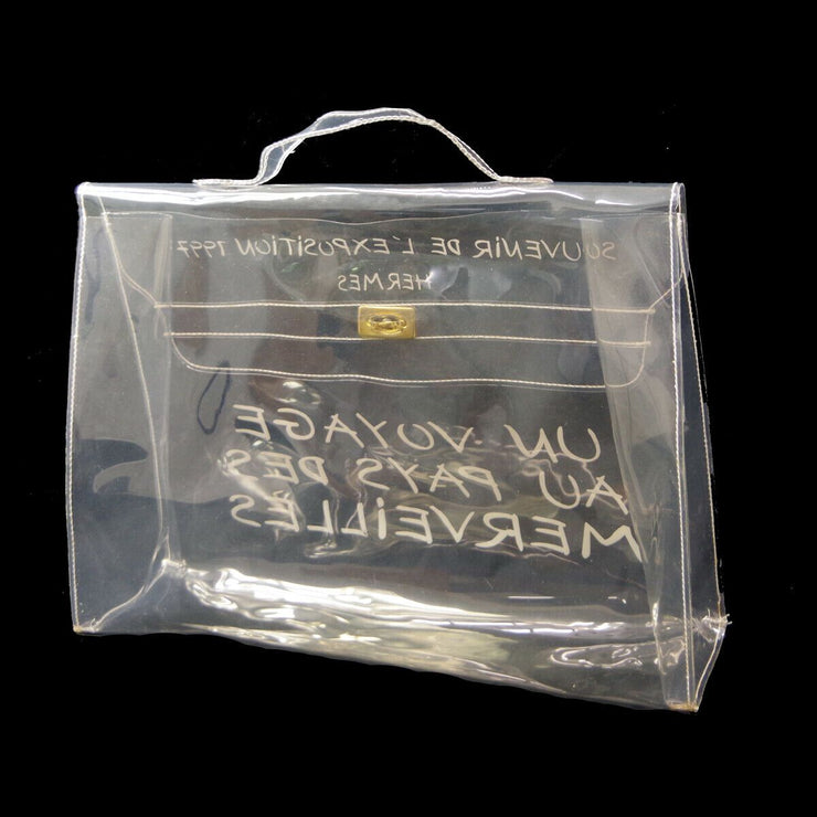HERMES Vinyl Kelly Beach Hand Bag Purse SOUVENIR DE L'EXPOSITION 1997 04904
