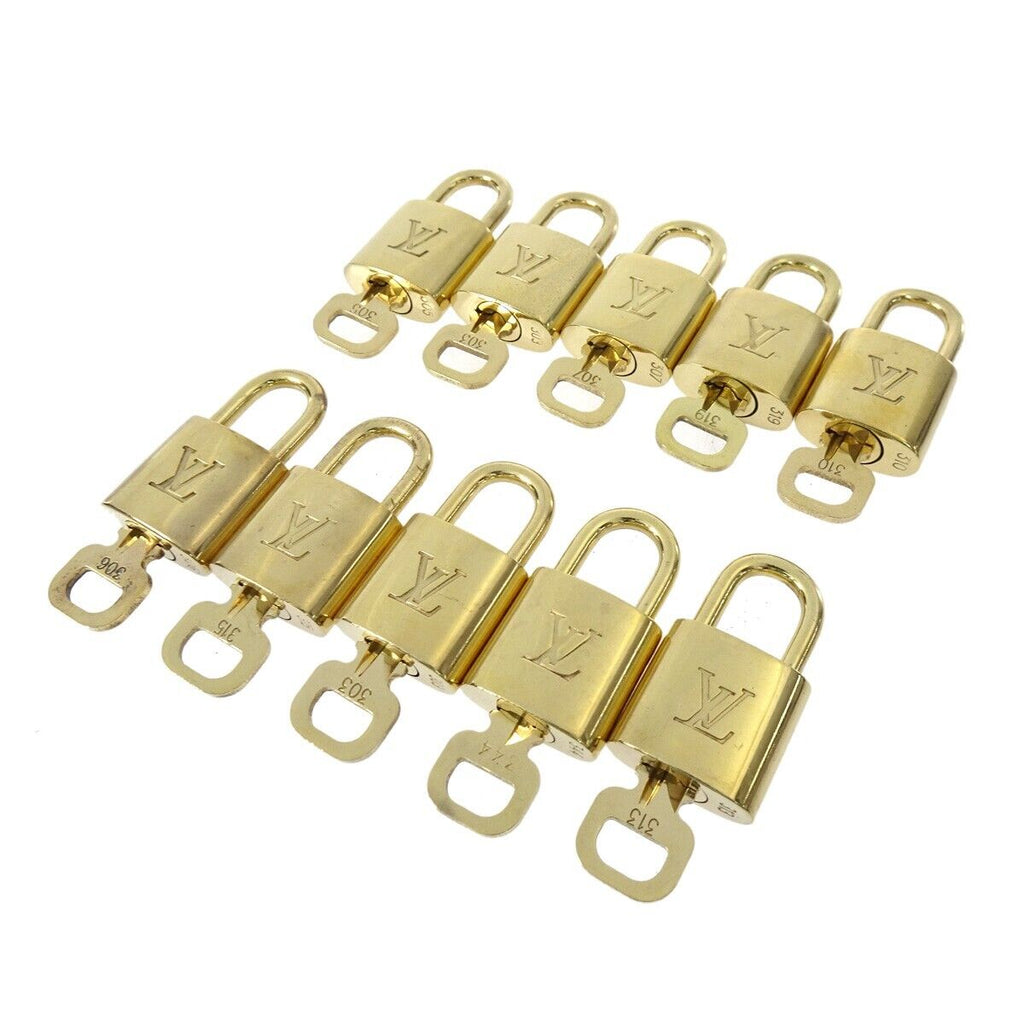 LOUIS VUITTON Padlock & Key Bag Accessories Charm 10 Piece Set Gold 71 –  brand-jfa