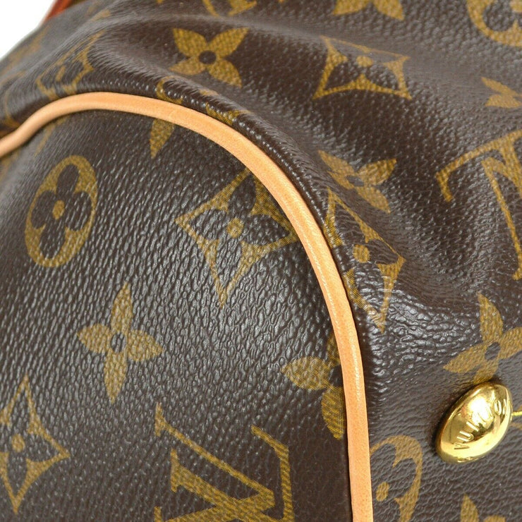 Authentic Louis Vuitton Monogram Brown Leather Tivoli GM Hand Bag M40144