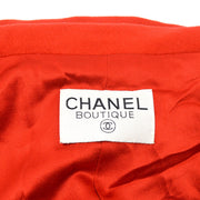 CHANEL CC Logos Button Long Sleeve Jacket Coat Red Cashmere Y03070j