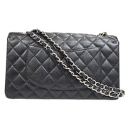 CHANEL Classic Double Flap Medium Shoulder Bag Black Caviar Skin 16304991 65473
