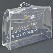 HERMES Vinyl Kelly Hand Beach Bag SOUVENIR DE L'EXPOSITION 1997 Clear M14391j