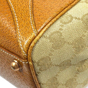 GUCCI New-Jackie GG Pattern Handbag Beige Canvas Leather 124404 002058 45166