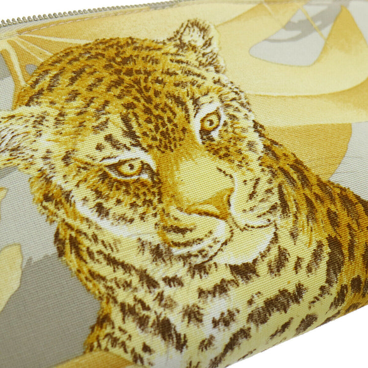 Salvatore Ferragamo Cheetah Illustration Hand Bag Yellow 62854