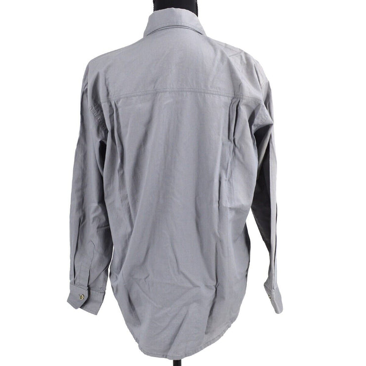 GIANNI VERSACE Front Opening long Sleeve Tops Shirt Gray 04693
