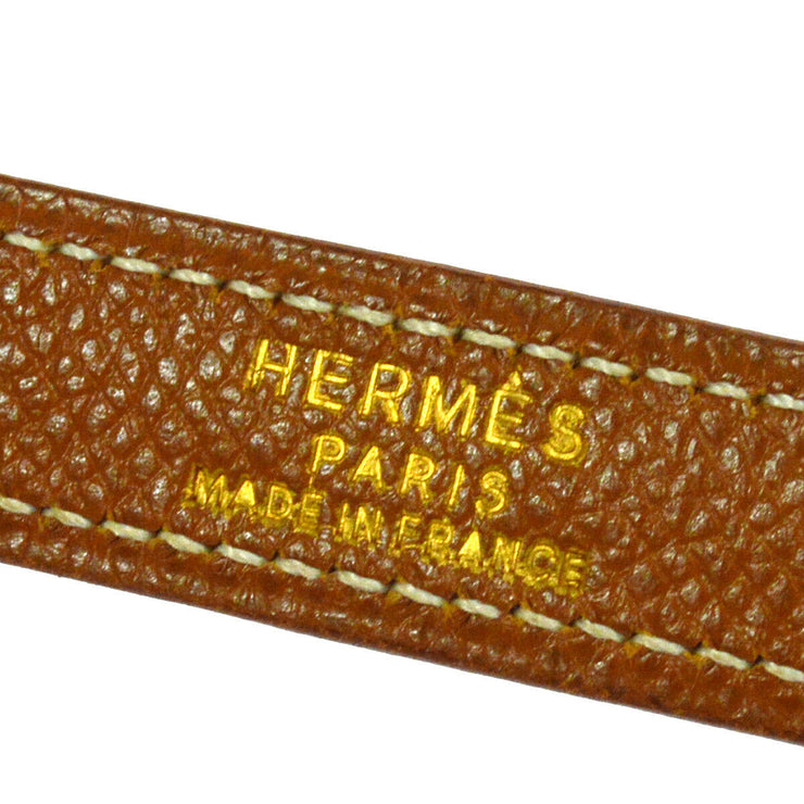 HERMES Vintage Shoulder Strap For Kelly Brown Courchevel Leather A46612d