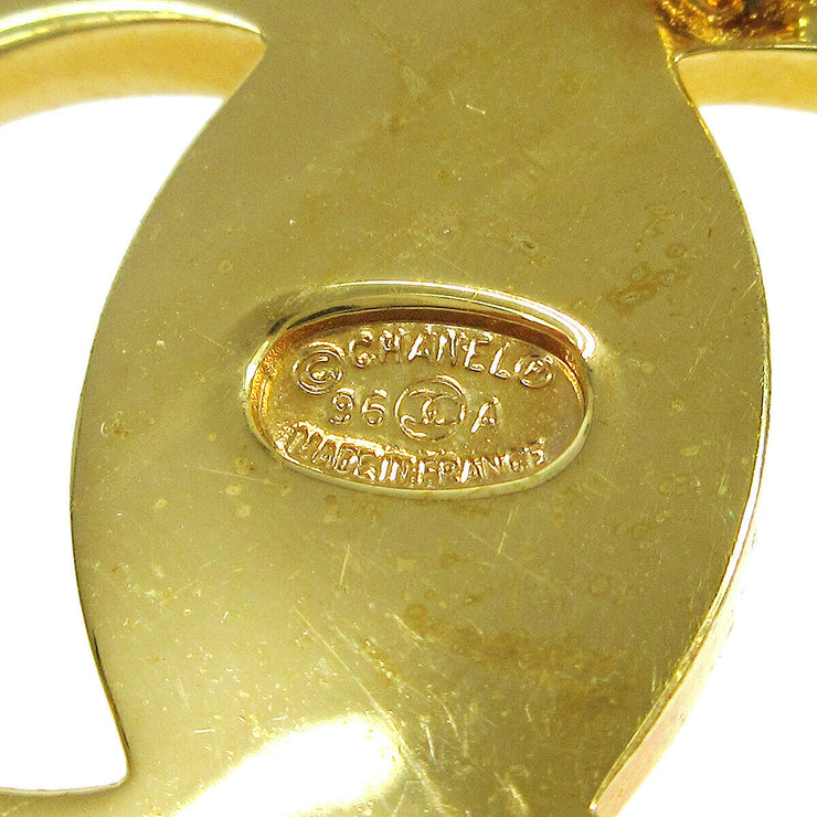 CHANEL CC Logos Turnlock Motif Brooch Pin Corsage Gold-Tone 96A Vintage AK33231b