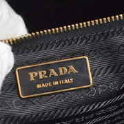 PRADA Logos Handbag Black Nylon BN0349 TESSUTO CHIC PIOMBO 22 96597