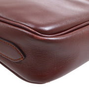 CARTIER Must De Cartier Shoulder Bag Purse Italy Bordeaux Leather 42044