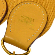 HERMES Vintage Logos Shoulder Strap Light Brown Canvas Leather V20012