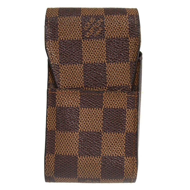 LOUIS VUITTON ETUI CIGARETTE CASE PURSE DAMIER EBENE N63024 CT1005 45069
