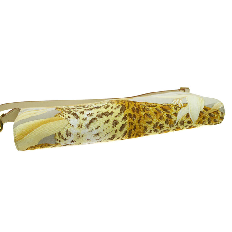 Salvatore Ferragamo Cheetah Illustration Hand Bag Yellow 62854