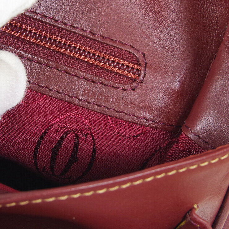 CARTIER Must De Cartier Cross Body Shoulder Bag Bordeaux 41033
