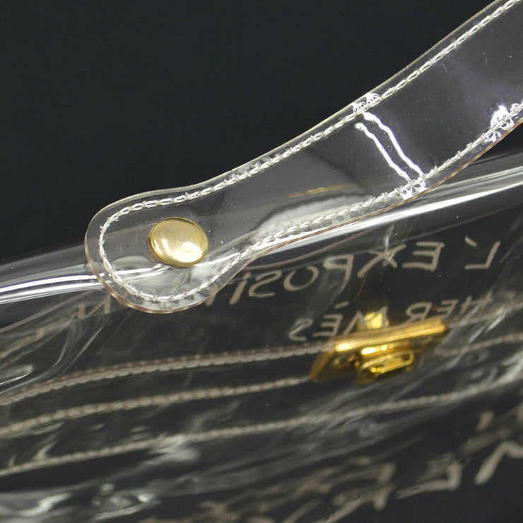HERMES Vinyl Kelly Beach Hand Bag SOUVENIR DE L'EXPOSITION 1997 Clear AK38377e