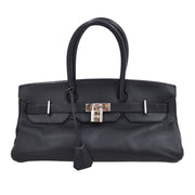 HERMES SHOULDER BIRKIN Handbag Purse Black Taurillon Clemence 69A☐H 27391
